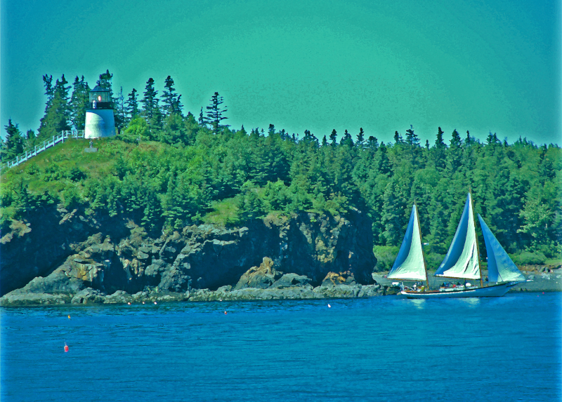 Lighthouse and Sailboat